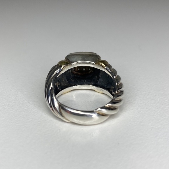 David Yurman Sterling & 18k Gold Pave Diamond Ring - Picture 5 of 11